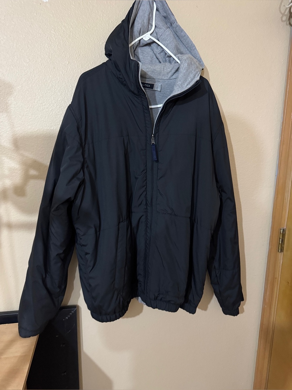 NÁUTICA Double Sided Men's Black Hooded Jacket